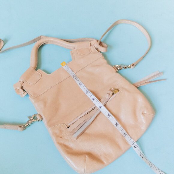 Foley + Corinna Tan Genuine Leather Foldover Zip Pocket Crossbody Small Purse - Picture 8 of 10